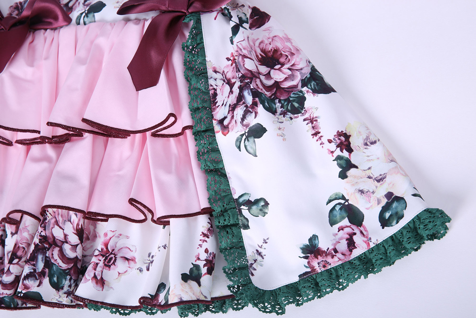 Flower Print Baby Girl Dress With Hat and Pants - Image 5