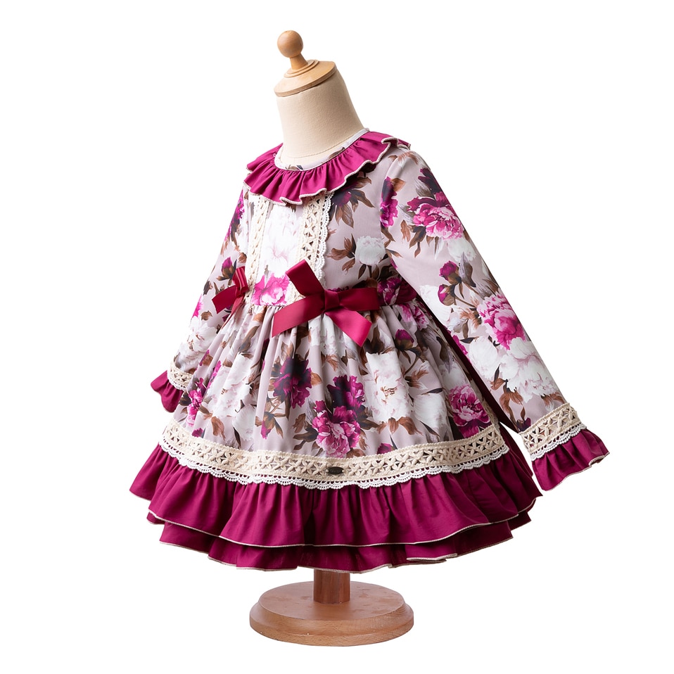 Floral Flare Sleeve Party Dress With Headband - Image 4