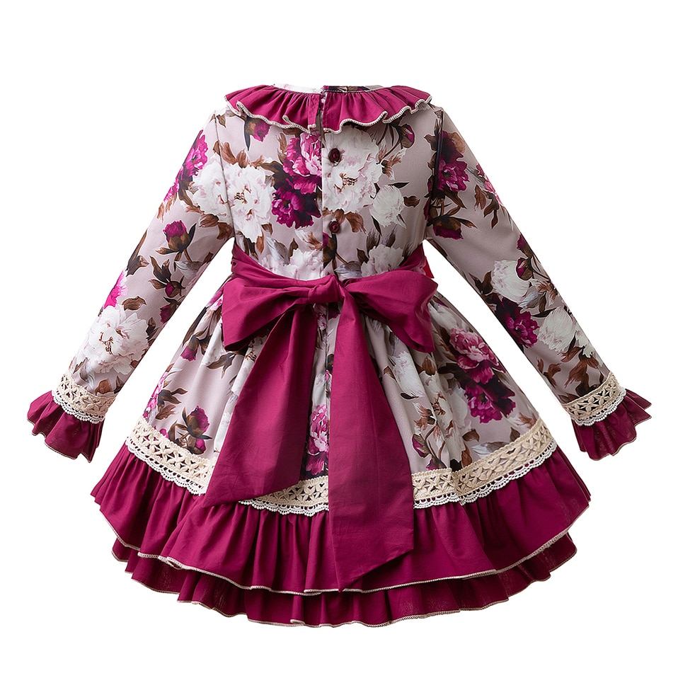 Floral Flare Sleeve Party Dress With Headband - Image 3