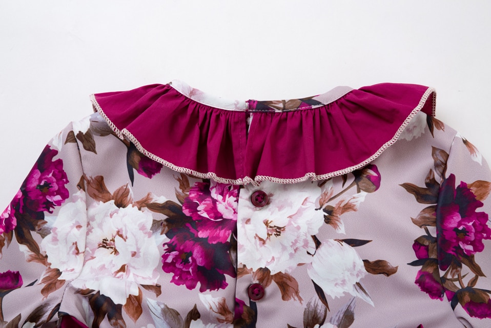 Floral Flare Sleeve Party Dress With Headband - Image 5