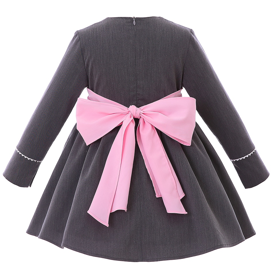 Vintage Party Dress With Pink Headband and Long Sleeve - Image 2