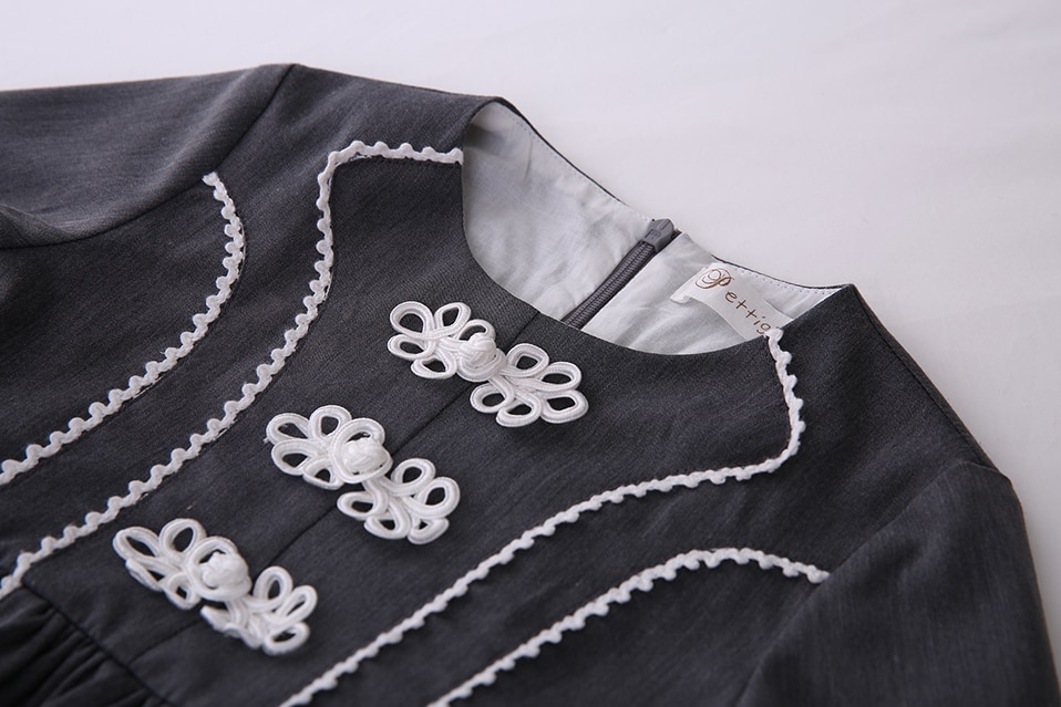 Vintage Party Dress With Pink Headband and Long Sleeve - Image 4