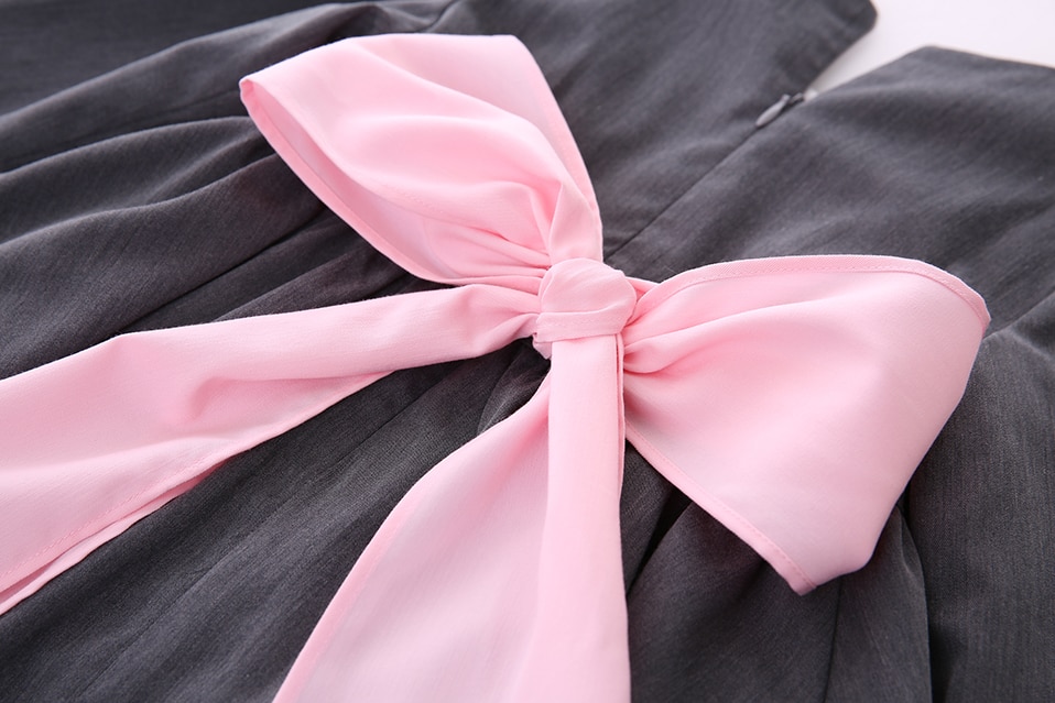 Vintage Party Dress With Pink Headband and Long Sleeve - Image 5