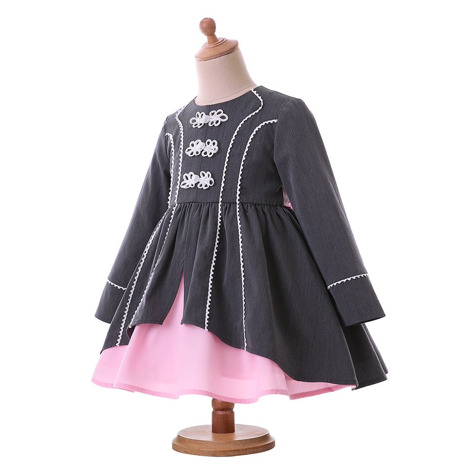 Vintage Party Dress With Pink Headband and Long Sleeve - Image 3