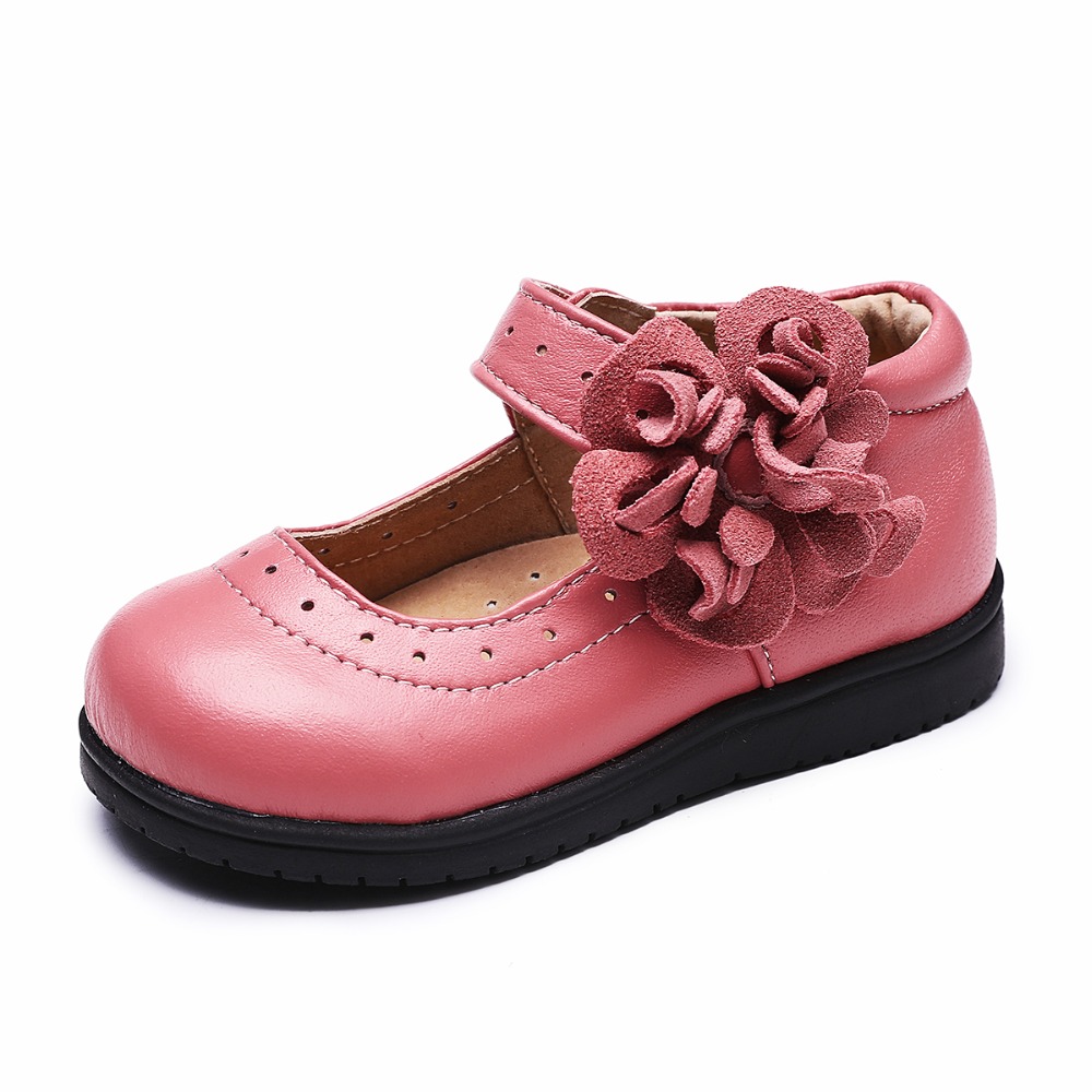 Leather Loafers With Flower Strap For Girls | LittleGuchi.com