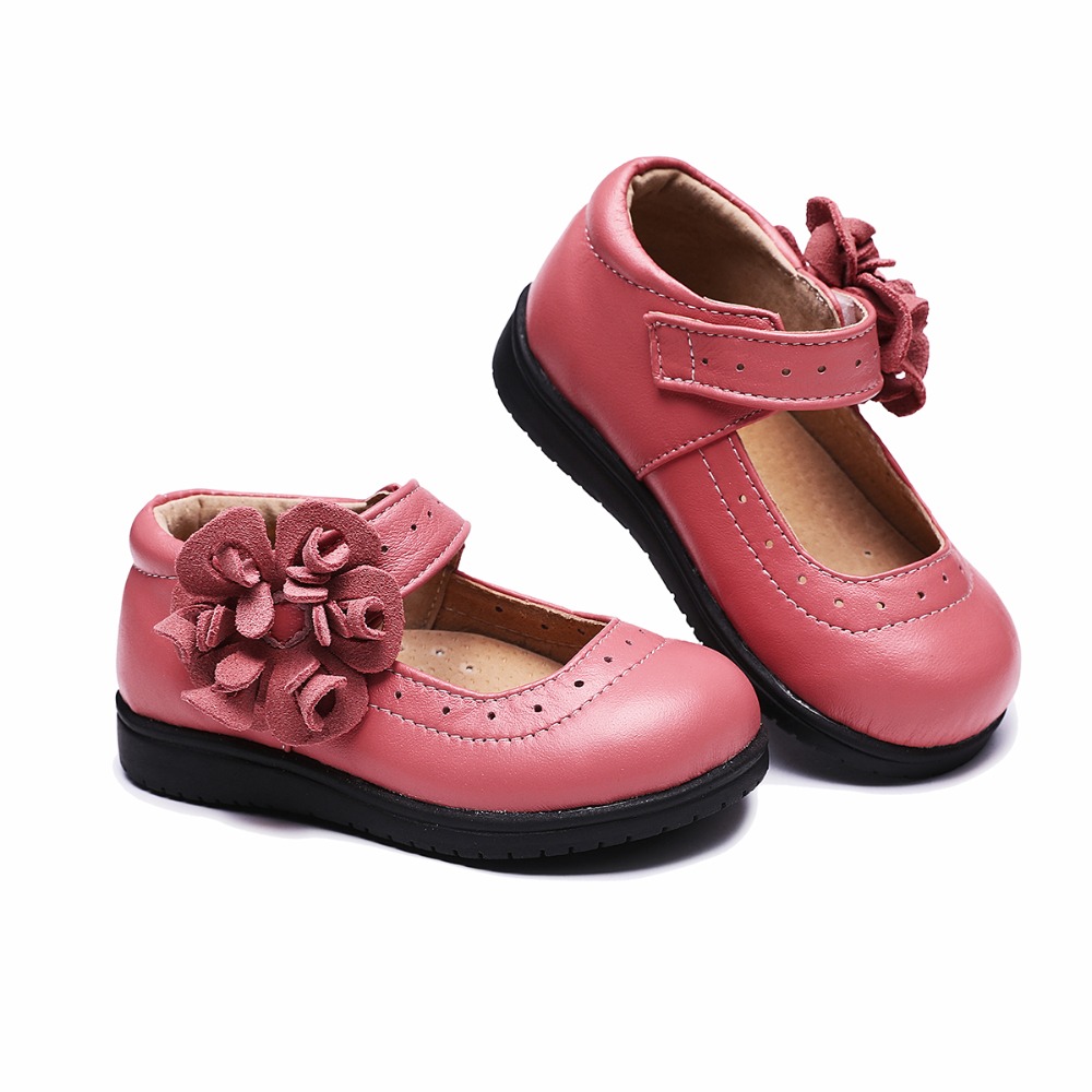 Leather Loafers With Flower Strap For Girls | LittleGuchi.com