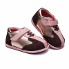 Golden Pink Soft Leather Shoes For Girls