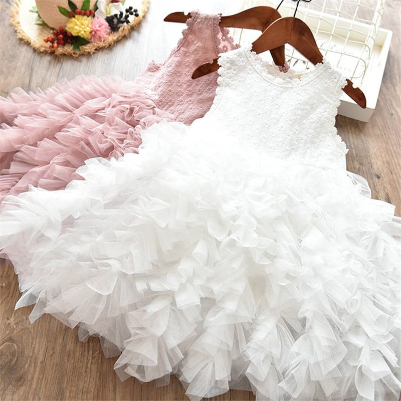 Buy White Net Frill Gown for Girls Online