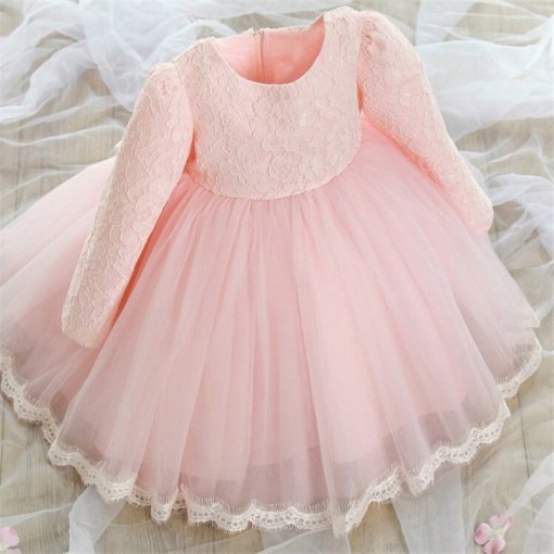 Long Sleeve Ball Gown Dress For Girls