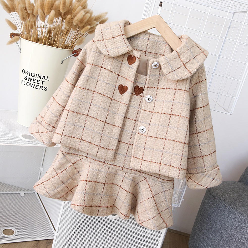 2 Piece Long Sleeve Woolen Suits For Girls - Image 3