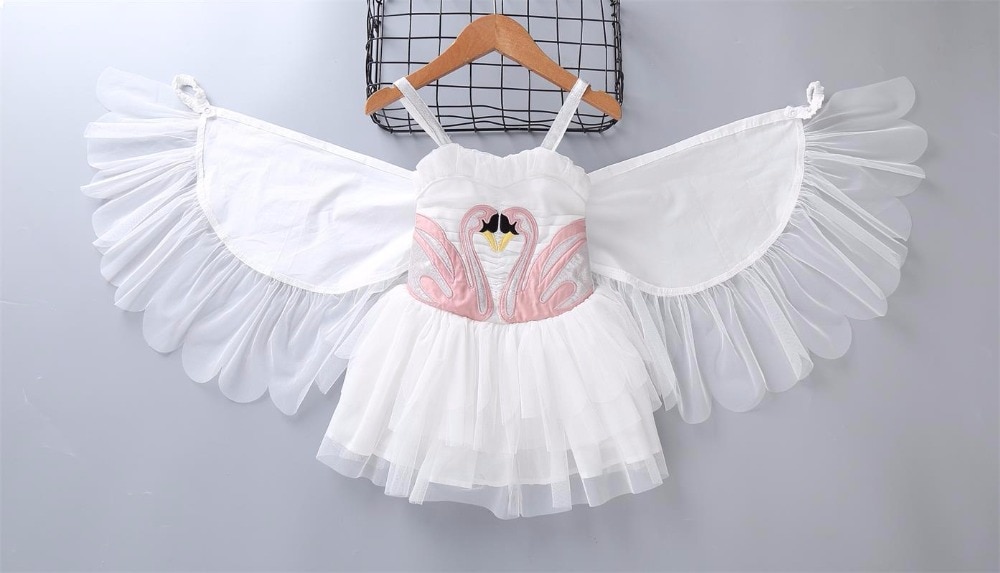 Flamingos Dress with Angel Wings