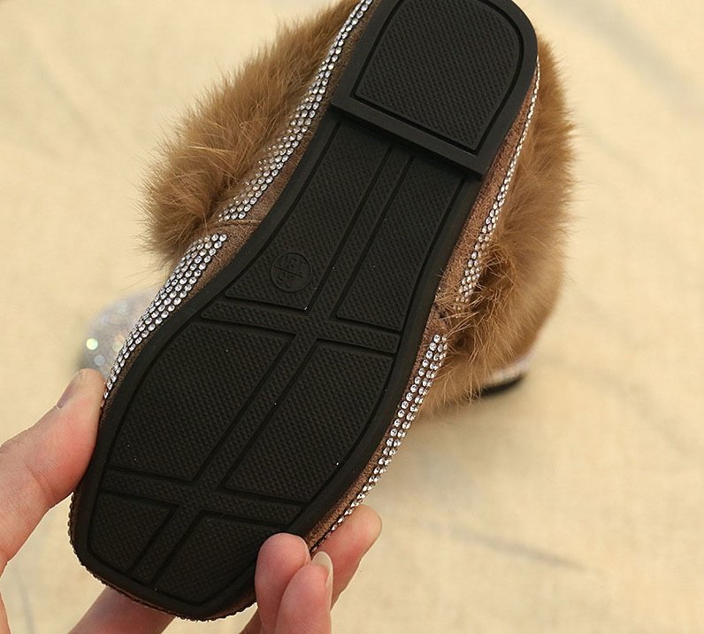 Rhinestone Fashion Loafers with Ankle Fur - Image 6