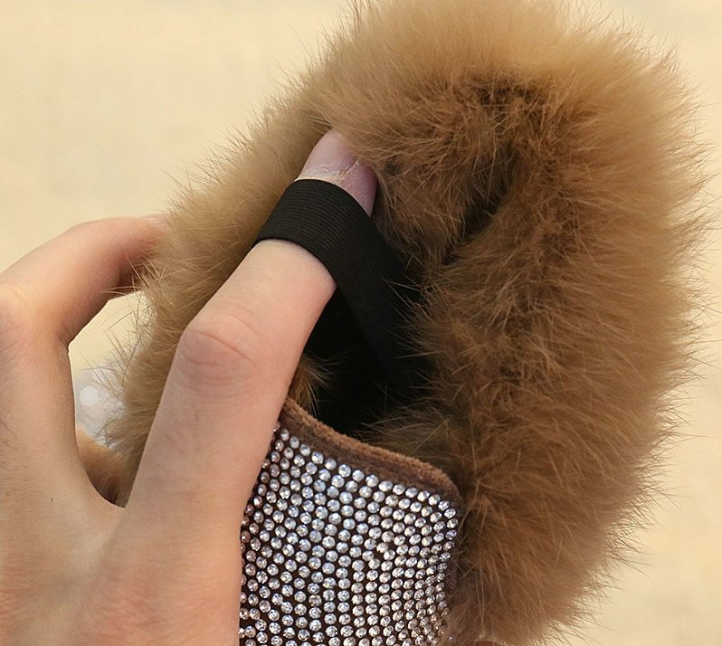 Rhinestone Fashion Loafers with Ankle Fur - Image 5