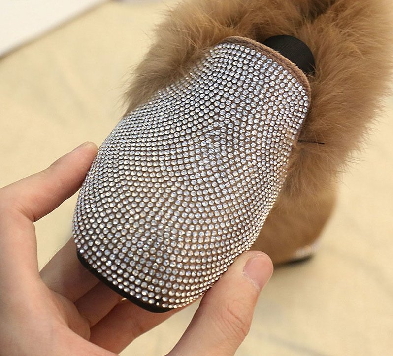 Rhinestone Fashion Loafers with Ankle Fur - Image 4