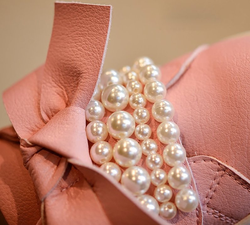 Soft Leather Pearl Band Shoe for Girls' - Image 4