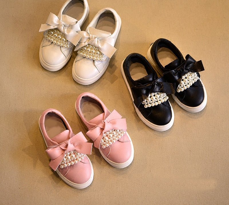 Soft Leather Pearl Band Shoe for Girls' - Image 2