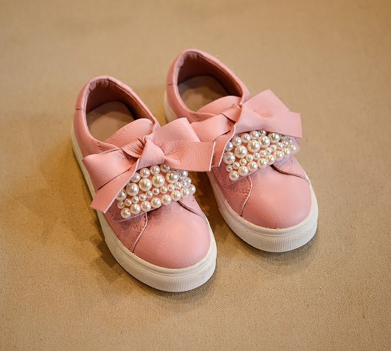 Soft Leather Pearl Band Shoe for Girls' - Image 3