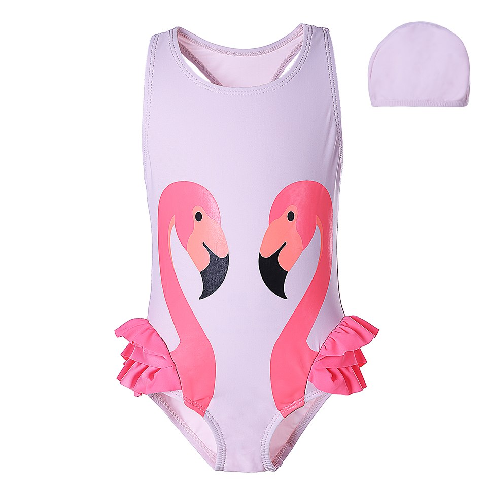 Kids Swimwear with Flamingo Frill | Girls Swimsuits