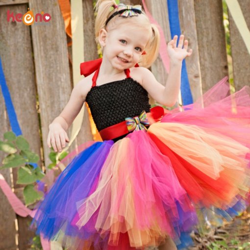 Rainbow Flower Birthday Party Tutu Dress
