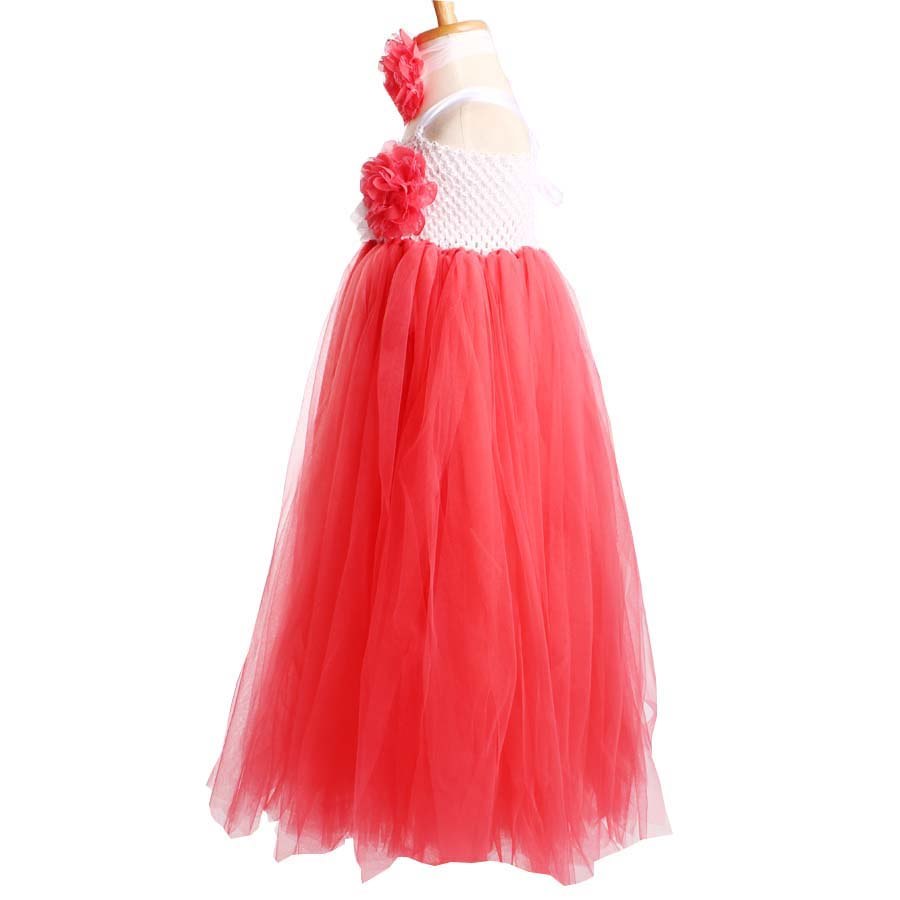 Coral & White Tutu Dress - Image 6