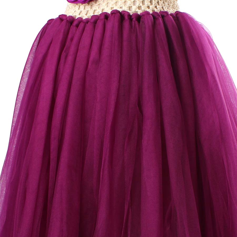 Girls Tutu Dress with Plum Flowers - Image 6