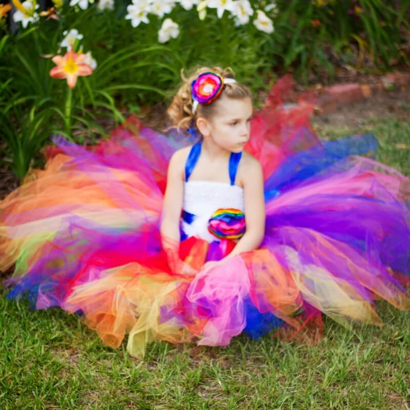 Tutu Dress | Little Pony Rainbow Theme Party Dress - Image 2