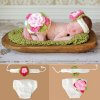Knitted Diaper Cover with Flower Headband Knitted Diaper Cover with Flower Headband