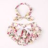Ruffle Floral Baby Bloomer With Headband Set Ruffle Floral Baby Bloomer With Headband Set