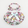 Baby Floral Diaper Cover with Top Knot Headband