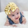 Shiny Metallic Bow Head Wraps for Newborns