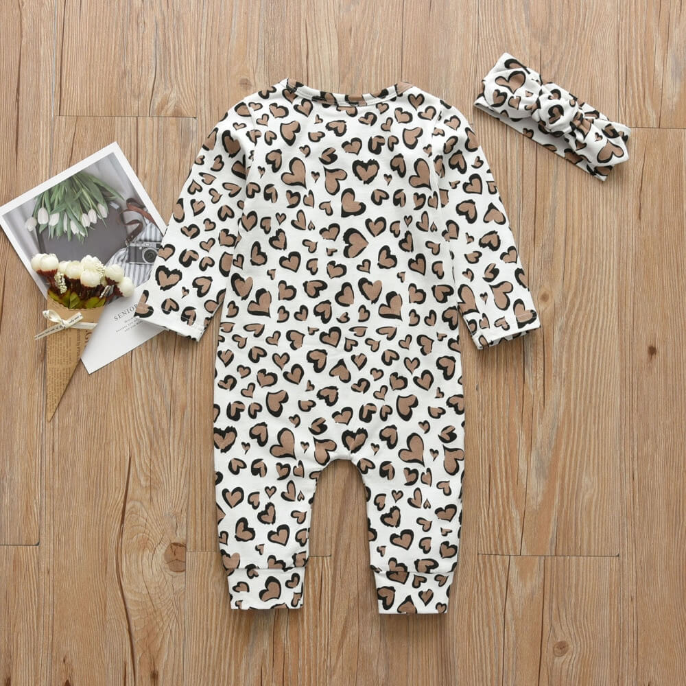 Baby Girl's Leopard Print Romper and Headband Set Baby Girl's Leopard Print Romper and Headband Set