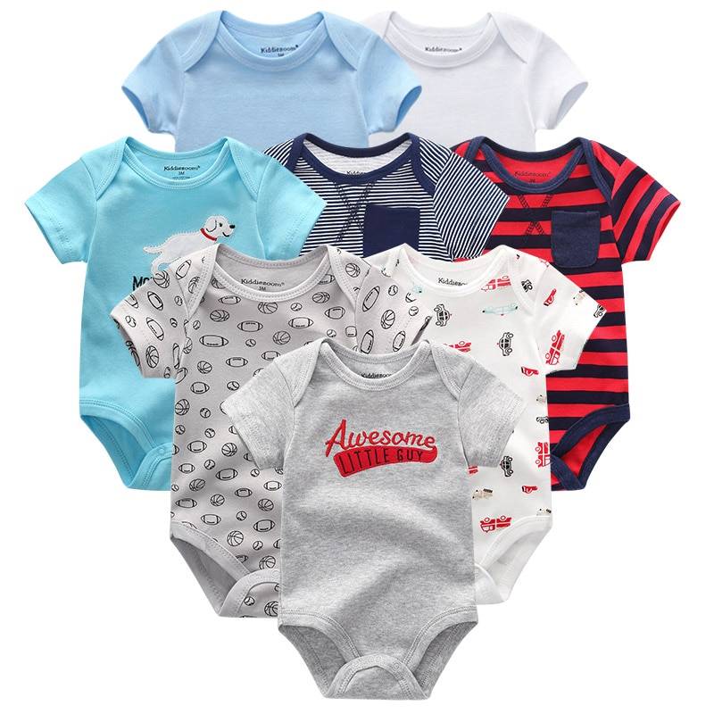 Short Sleeved Baby's Onesies 8 pcs Set Short Sleeved Baby's Onesies 8 pcs Set