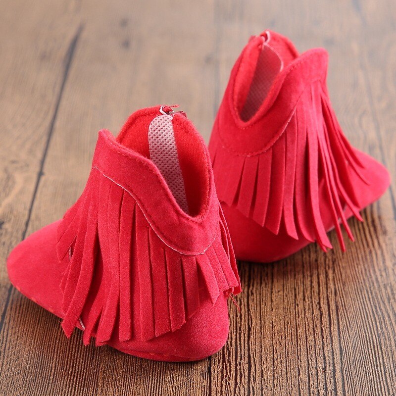 Baby Girl Soft Soled Suede Leather Booties