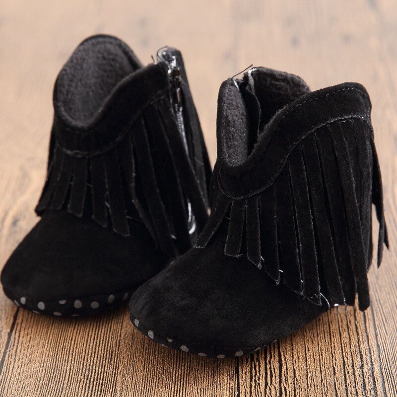 Baby Girl Soft Soled Suede Leather Booties