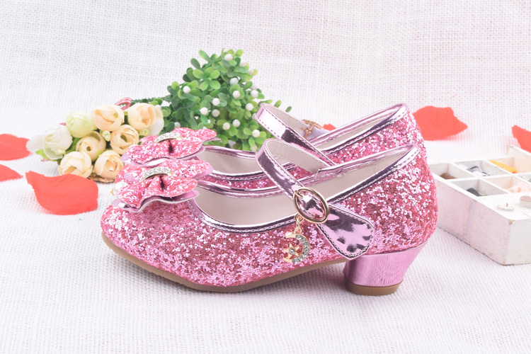 Glitter Brilliant Leather Shoes For Girls