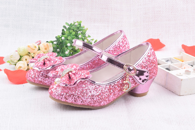 Glitter Brilliant Leather Shoes For Girls