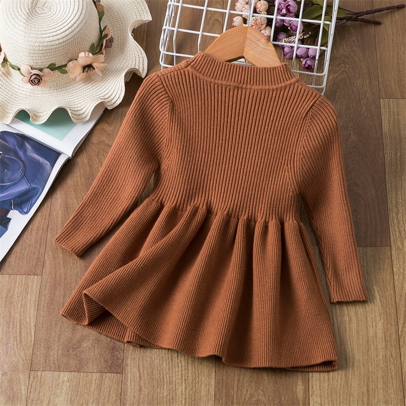 Knitted Long Sleeve Baby Girl's Dress Knitted Long Sleeve Baby Girl's Dress
