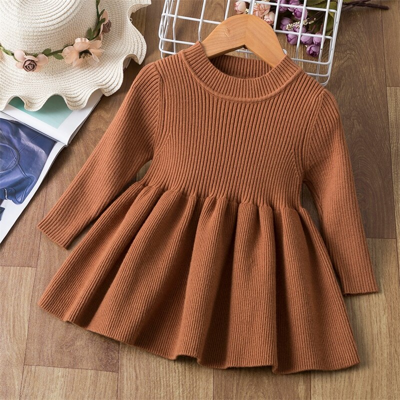 Knitted Long Sleeve Baby Girl's Dress Knitted Long Sleeve Baby Girl's Dress